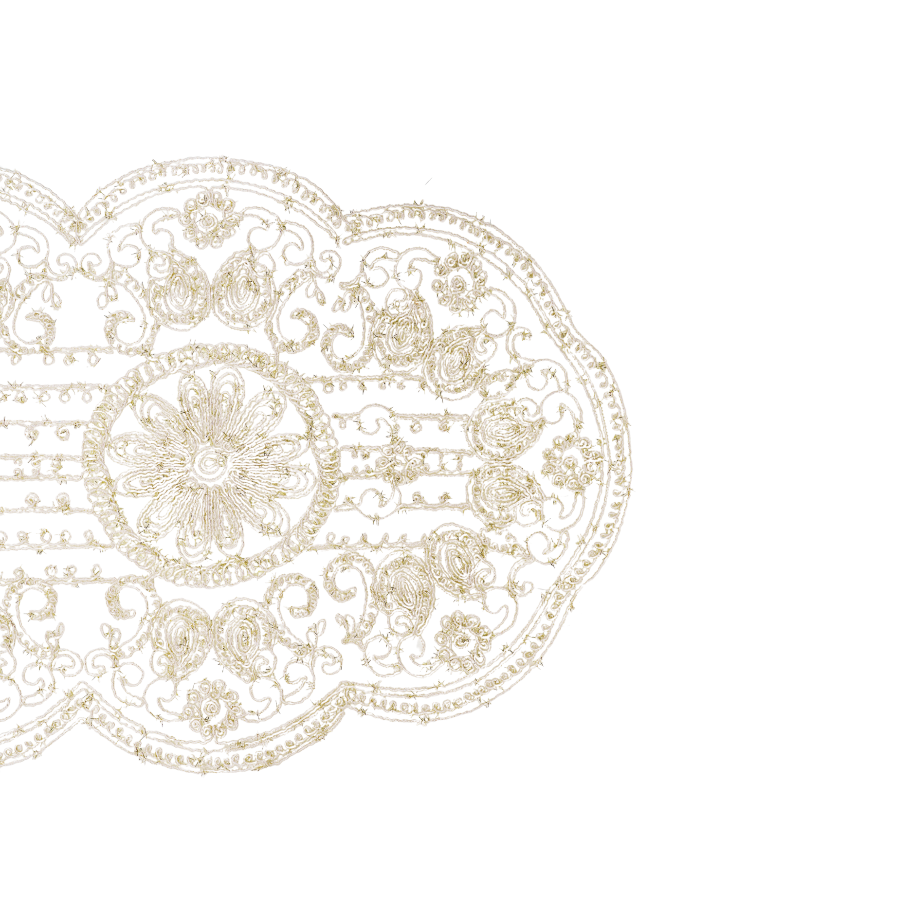 Vintage Spitzen-Tischläufer - Oval